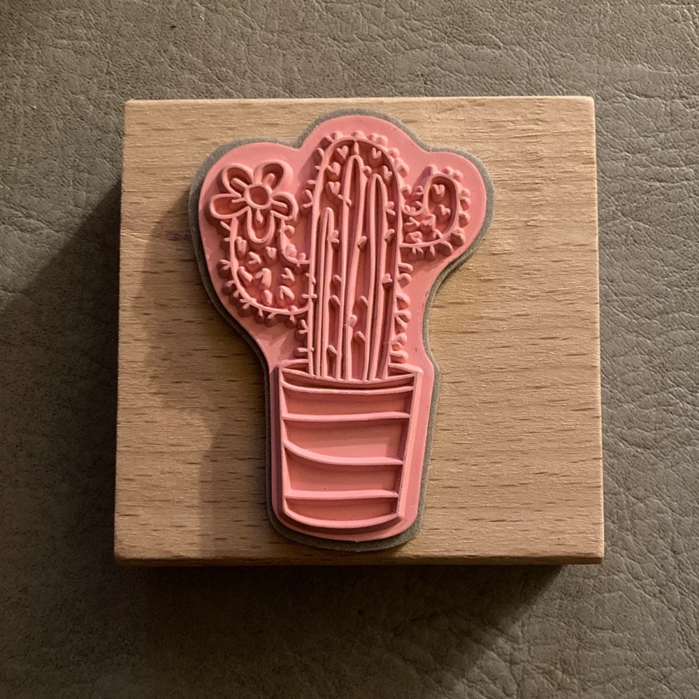 ✴️ Pink Cactus Rubber Stamp